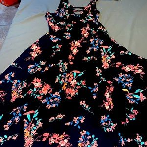 Long black floral dress